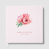 Romantische Roze Bloem Illustratie Gastenboek (Voorkant)