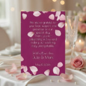 Romantische roze bloemblaadjes bruiloft bedankkaar bedankkaart