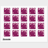 Romantische roze bloemblaadjes bruiloft vierkante sticker (Vel)