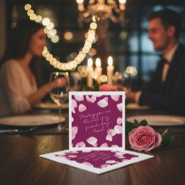 Romantische Roze Bloemblaadjes Liefdesbrief  Servet