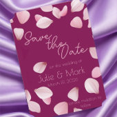 Romantische roze bloemblaadjes Save the Date Weddi Kaart