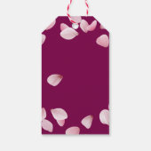 Romantische Roze Bloemblaadjes Sla de Datum Op Tro Cadeaulabel (Achterkant)