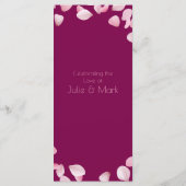 Romantische Roze Bloemblaadjes Trouwmenu Menu (Achterkant)