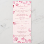 Romantische Roze Bloemblaadjes Trouwmenu Menu (Voorkant)