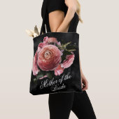 Romantische roze bloemboeket moeder van de bruid tote bag (Dichtbij)