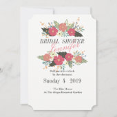 Romantische roze bloemen boeket bruid bruiloft inv kaart (Voorkant)