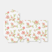 Romantische roze bloemen bruiloft bedankdoosjes (Uitgevouwen)