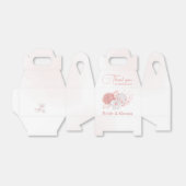 romantische roze bloemen bruiloft bedankdoosjes (Uitgevouwen)