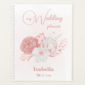 romantische roze bloemen bruiloft planner (Voorkant)
