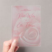 Romantische Roze Bloemen Bruiloft Uitnodiging (Insitu (Draagbaar))