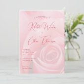 Romantische Roze Bloemen Bruiloft Uitnodiging (Staand voorkant)