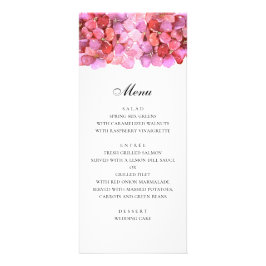 Romantische roze bloemen. Fuchsia huwelijksdiner m Reclamekaart
