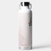 romantische roze bloemen groen waterfles (Voorkant)