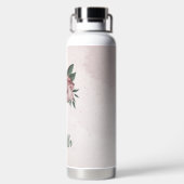 Romantische roze bloemen groen waterfles (Achterkant)