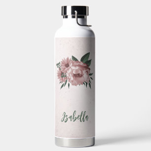 Romantische roze bloemen groen waterfles