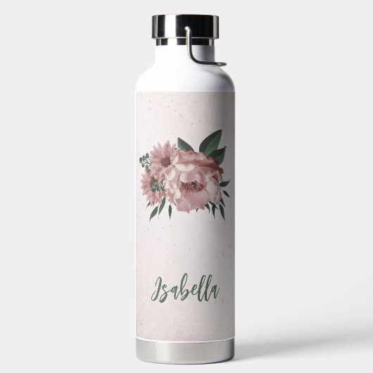 Romantische roze bloemen groen waterfles (Links)