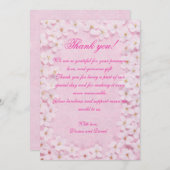 Romantische Roze Bloemen Huwelijk Dank u kaart (Voorkant / Achterkant)