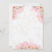 Romantische Roze Bloemen Huwelijksuitnodiging Kaart (Achterkant)