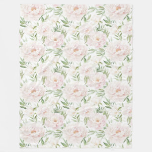 Romantische Roze Bloemen Met Blozende Schijn Fleece Deken