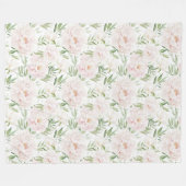 Romantische Roze Bloemen met een Blos Fleece Deken (Voorkant (Horizontaal))