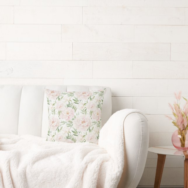 Romantische Roze Bloemen Met Een Blos Kussen (Bank)