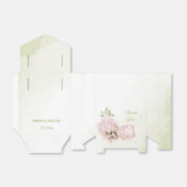 Romantische roze bloemen met groene bladeren bruil bedankdoosjes (Uitgevouwen)