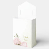 Romantische roze bloemen met groene bladeren bruil bedankdoosjes (Geopend)