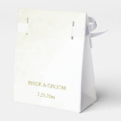 Romantische roze bloemen met groene bladeren bruil bedankdoosjes (Achterkant)