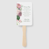 Romantische Roze Bloemen Tuin Trouwprogramma Handwaaier (Achterkant)