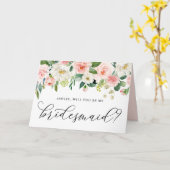 Romantische roze bloemen zullen je zijn mijn bride kaart (Gele Bloem)