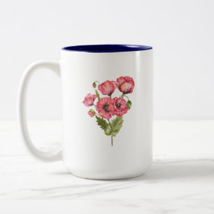 Romantische Roze Bloemenboeket Mok