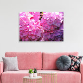 Romantische roze bloemenelegante hortensia's canvas afdruk (Insitu (Woonkamer))