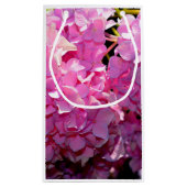 Romantische roze bloemenelegante hortensia's klein cadeauzakje (Achterkant)