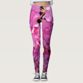 Romantische roze bloemenelegante hortensia's leggings (Voorkant)