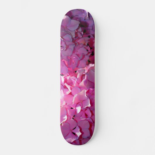 Romantische roze bloemenelegante hortensia's persoonlijk skateboard (Voorkant)