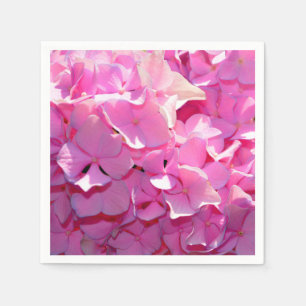 Romantische roze bloemenelegante hortensia's servet