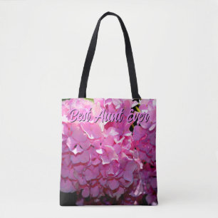 Romantische roze bloemenelegante hortensia's tote bag