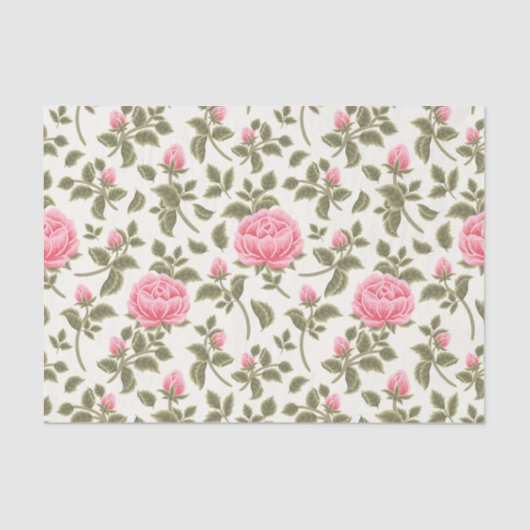 Romantische roze bloementuin Trendy Decoupage Tissuepapier (Voorkant)
