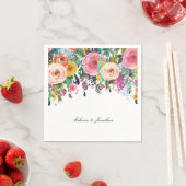 Romantische roze bloementuin Waterverf Servetten (Insitu)