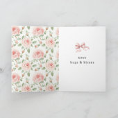 Romantische roze bloemhartendoos Valentijnsdag Kaart (Binnen)