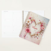 Romantische roze bloemhartkrans planner (Display)