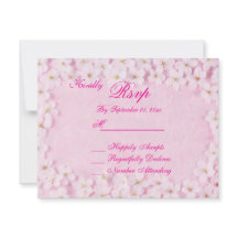 Romantische Roze Bloemige Trouw RSVP Kaart