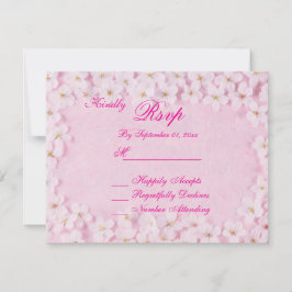Romantische Roze Bloemige Trouw RSVP Kaart
