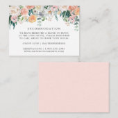 Romantische Roze Bloemige Trouwaccommodatiekaarten Informatiekaartje (Voorkant / Achterkant)