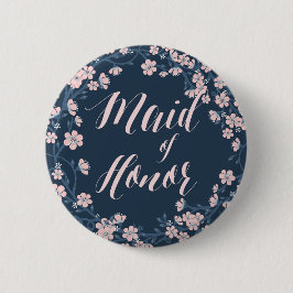 Romantische Roze Bloemstuk Knoppen Bruidsmeisje Er Ronde Button 5,7 Cm