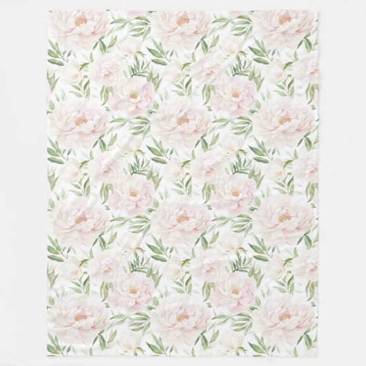 Romantische Roze Bloesems Fleece Deken (Voorkant)