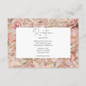 Romantische Roze Blush Bloemen Monogram Boog Recep Informatiekaartje (Voorkant)