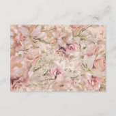 Romantische Roze Blush Bloemen Monogram Boog Recep Informatiekaartje (Achterkant)