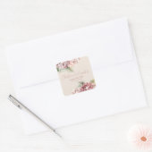 Romantische Roze & Blush Waterverf Hydrangea Bloem Vierkante Sticker (Envelop)