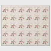 Romantische Roze & Blush Waterverf Hydrangea Flowe Cadeaupapier (Vlak)